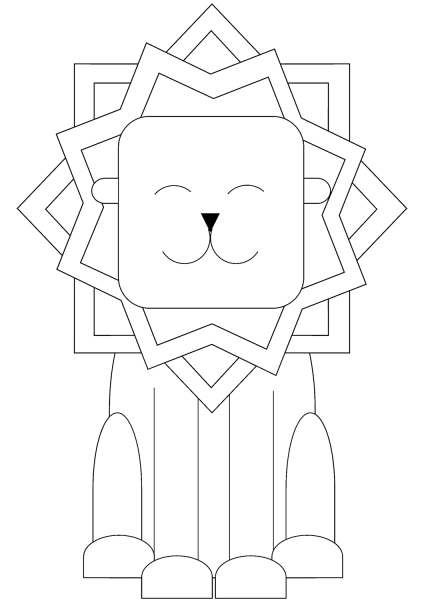 Cartoon Lion coloring page image