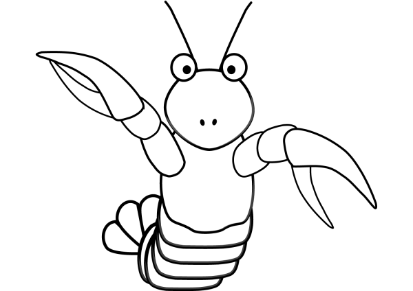 Cartoon Lobster  coloring page image