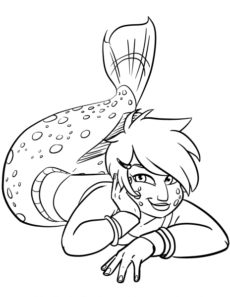 Cartoon Mermaid coloring page image