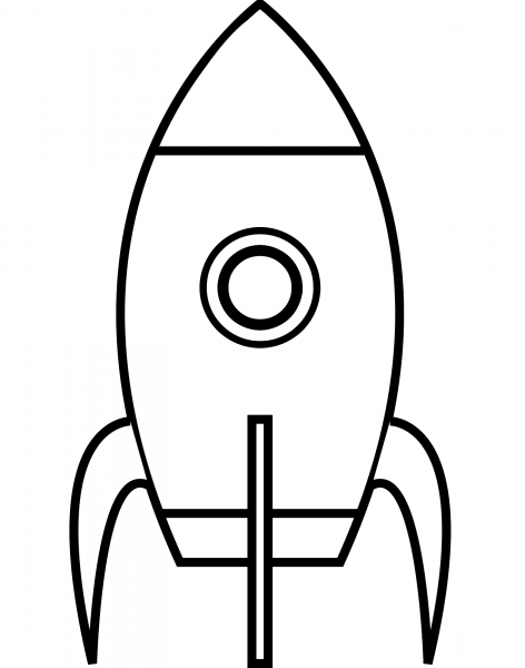 Cartoon Moon Rocket coloring page image