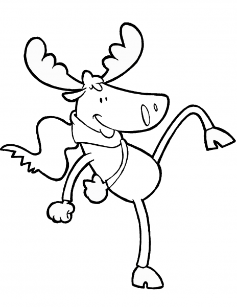 Cartoon Moose coloring page image