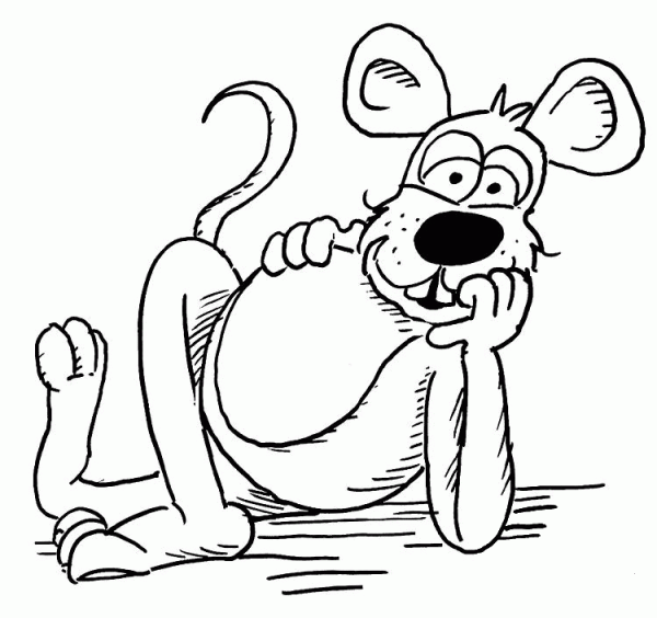 Cartoon Mouse coloring page image