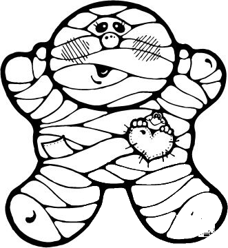 Cartoon Mummy coloring page image