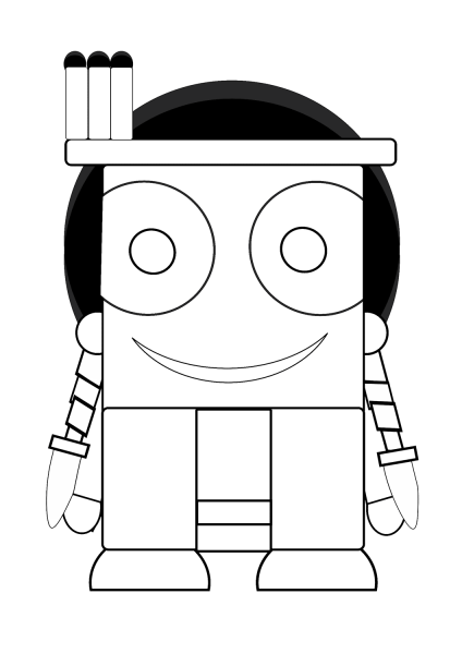 Cartoon Native American coloring page image