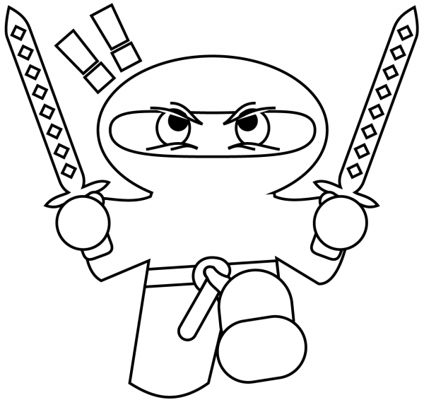 Cartoon Ninja coloring page image