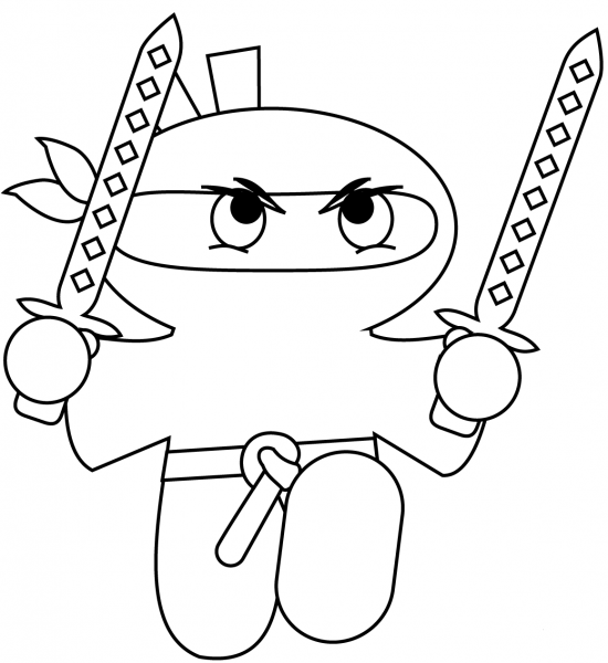 Cartoon Ninja coloring page image