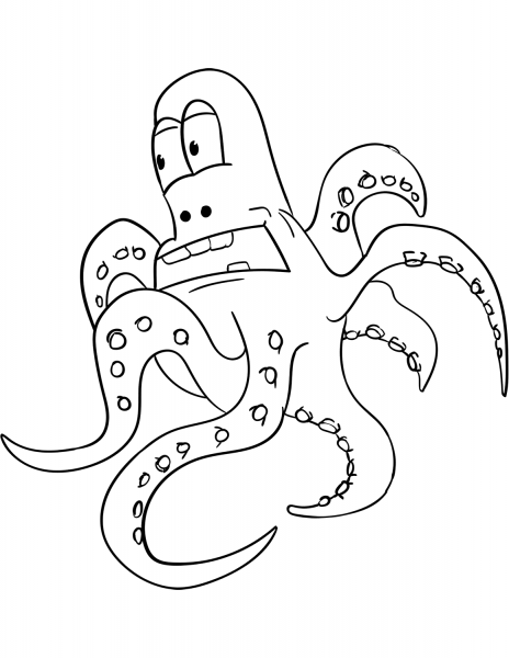 Cartoon Octopus coloring page image