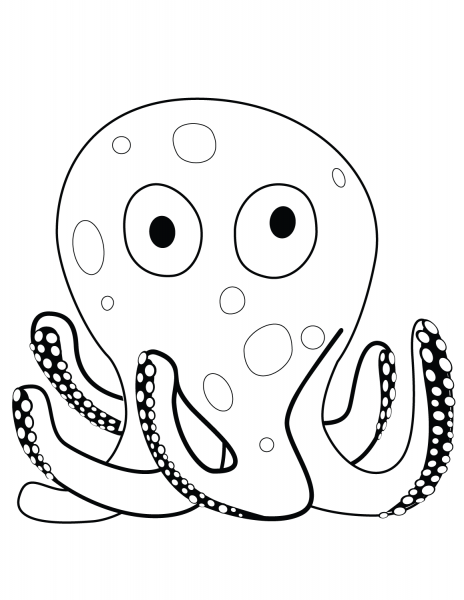 Cartoon Octopus coloring page image
