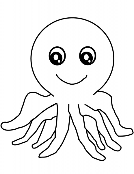 Cartoon Octopus  coloring page image