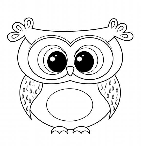 Cartoon Owl coloring page image