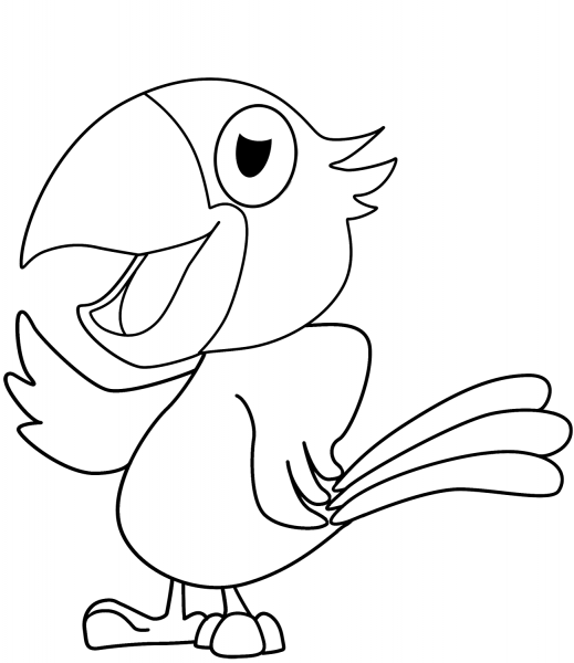 Cartoon Parrot coloring page image