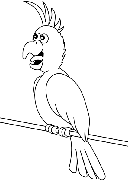 Cartoon Parrot coloring page image