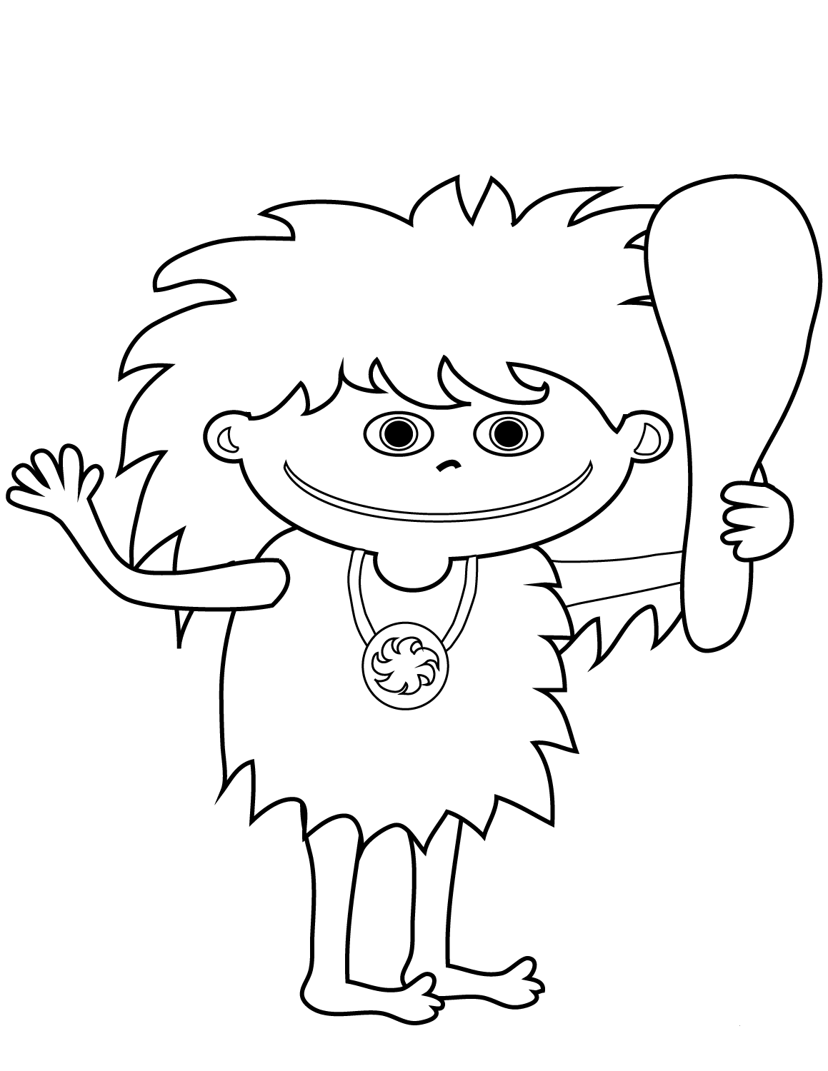 Cartoon Prehistory Man with Club coloring page - ColouringPages