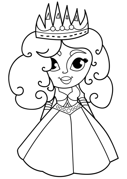 Cartoon Princess coloring page image