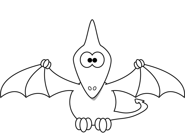 Cartoon Pterodactyl coloring page image