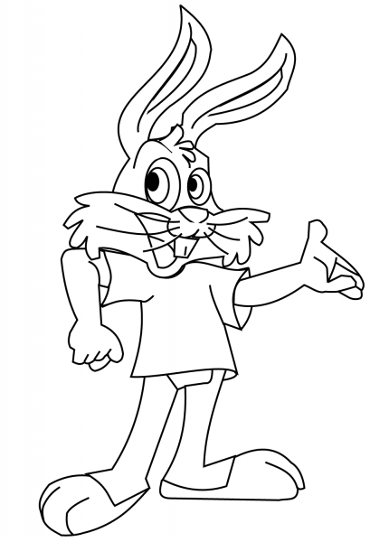 Cartoon Rabbit coloring page image