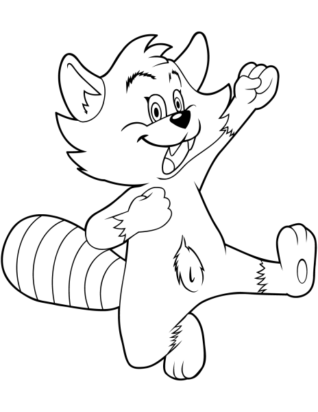 Cartoon Raccoon coloring page image
