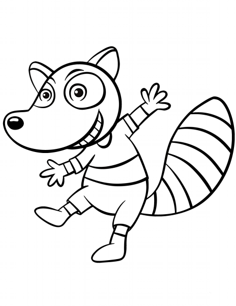 Cartoon Racoon coloring page image