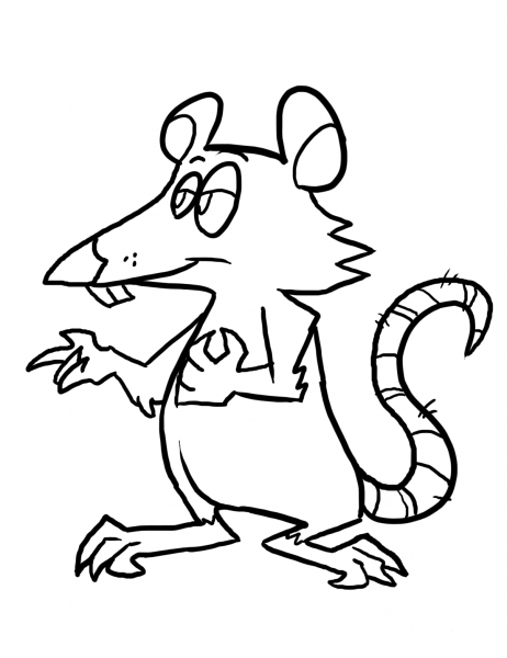 Cartoon Rat coloring page image