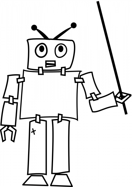 Cartoon Robot coloring page image