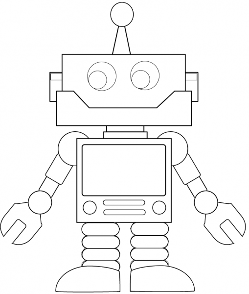 Cartoon Robot coloring page image