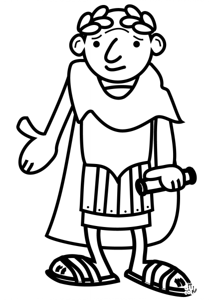 Cartoon Roman Emperor coloring page image