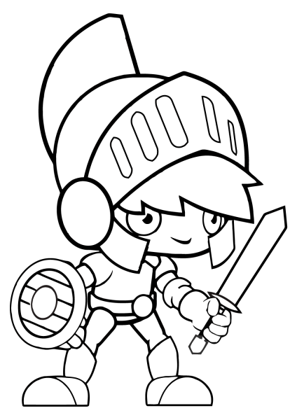 Cartoon Roman Soldier coloring page image