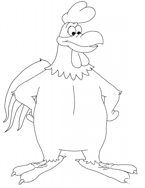 Cartoon Rooster coloring page image