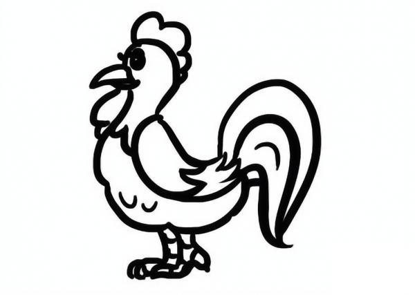 Cartoon Rooster coloring page image