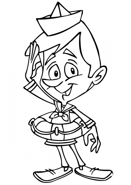 Cartoon Sailor coloring page image