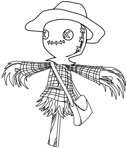 Cartoon Scarecrow coloring page image
