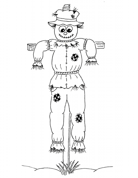 Cartoon Scarecrow coloring page image