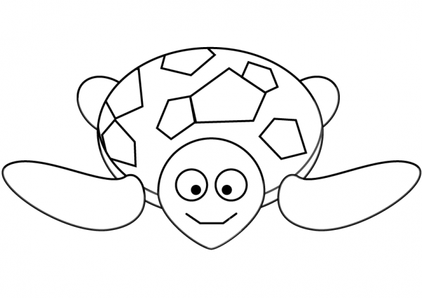 Cartoon Sea Turtle coloring page image