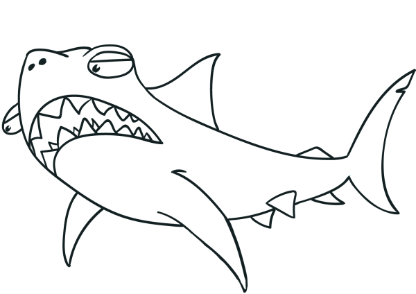 Cartoon Shark coloring page image