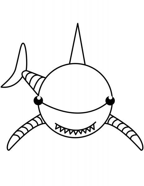 Cartoon Shark coloring page image