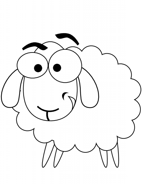 Cartoon Sheep coloring page image