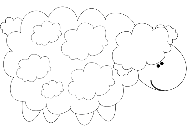 Cartoon Sheep coloring page image
