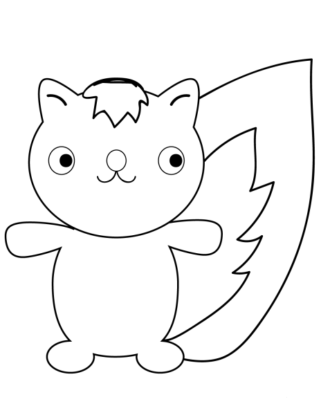 Cartoon Skunk coloring page image