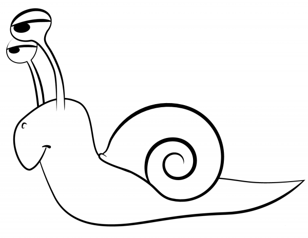 Cartoon Snail coloring page image