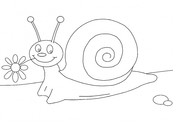 Cartoon Snail coloring page image