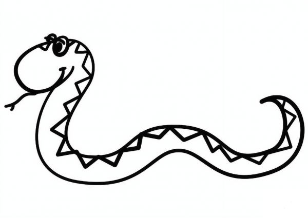 Cartoon Snake coloring page image
