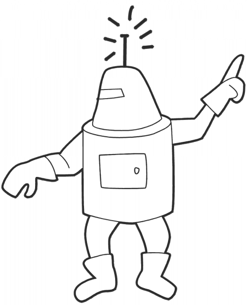 Cartoon Spaceman coloring page image