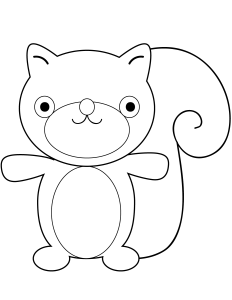 Cartoon Squirrel coloring page image