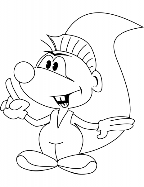 Cartoon Squirrel coloring page image
