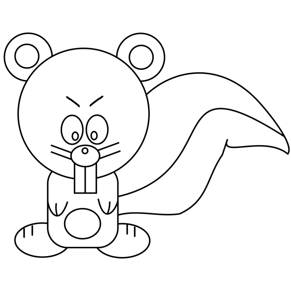 Cartoon Squirrel coloring page image