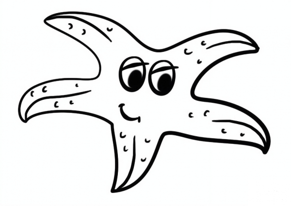 Cartoon Starfish coloring page image
