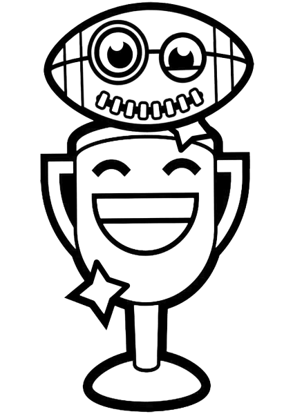 Cartoon Super Bowl Trophy  coloring page image