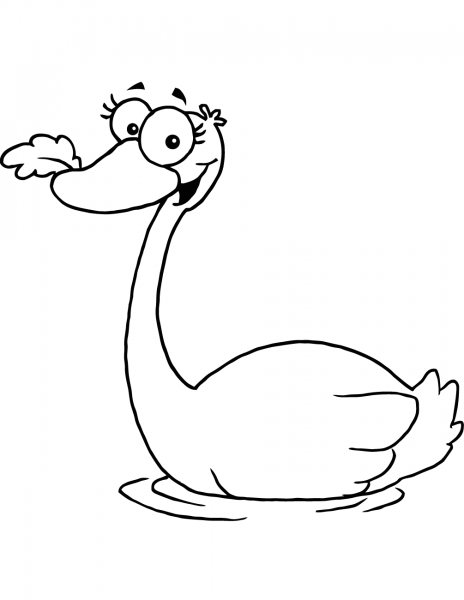 Cartoon Swan coloring page image