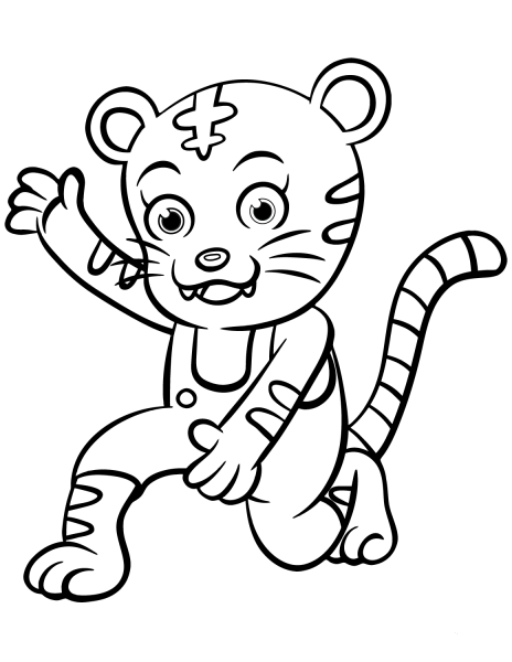 Cartoon Tiger coloring page image