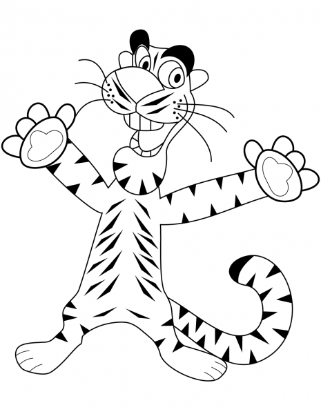 Cartoon Tiger coloring page image